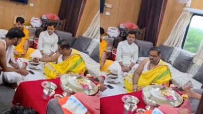 Following Controversy Over 'Honeymoon Coach,' Video of Puja in a Moving Train Goes Viral; Railways Responds