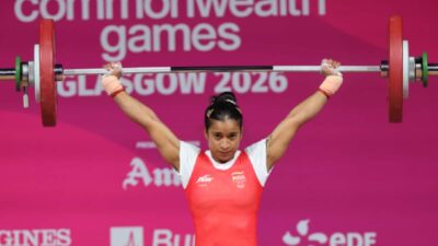 Gyaneshwari Yadav wins silver medal in women's 53kg weightlifting at the Commonwealth Games.
