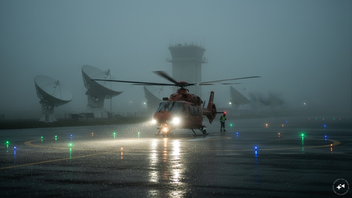 India launches its inaugural satellite-enabled heliport in Undavalli: Enhancing operations in low visibility conditions through technology.