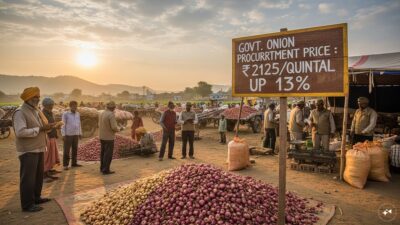 Onion Purchase Price Increased by 13% to ₹2,125 per Quintal for Buffer Stock, Starting July 4, 2026