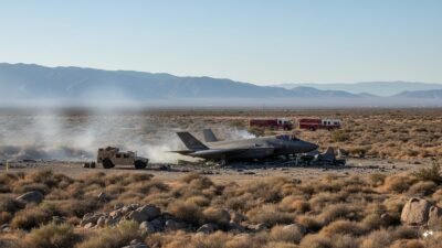 US Marine Corps reports F-35B stealth fighter crash in California; pilot safely ejected.